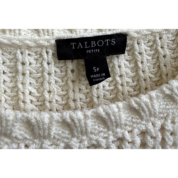 Talbots Sweater Womens Cable Knit Sleeveless Round Neck Casual Size S Petite - Picture 4 of 7